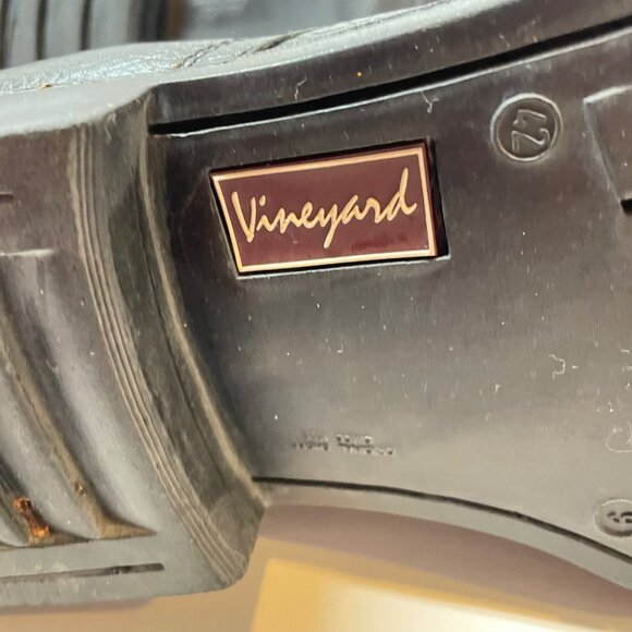 Mens Vinyard Black Pebbled Leather Lace-Up Dress Shoes With Rubber Sole 11EEE - Picture 9 of 16